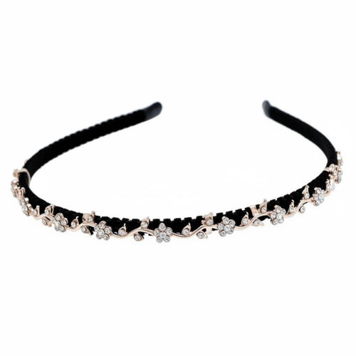 Crystal Flower Hairband, Crystal Headband, Cute Women's Hair Accessory, Bangs Holder, Face Washing, Elegant Floral Design
