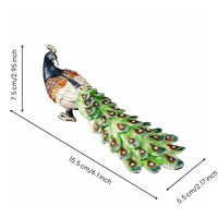 2 Pieces Peacock Decorative Figurine Enamel Finish Home Decor for Display Shelf