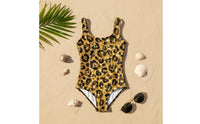 Leopard Print Single-Piece Swimsuit Alluring Wild Print Monokini Flattering