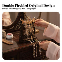 Traditional Chinese Attire Regal Avian Hair Crown Elegant Workmanship Regal Avian Hair Crown Chinese Design Tassel Hairpin Fairy