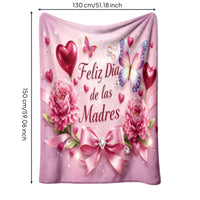 Mother's Day Blanket Machine Washable Mother's Day Throw Blanket Anti-Pilling