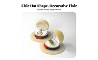 Multi-Functional Interior Cowboy Hat Band Box Creative Design Flocked Hat Jewelry Case Compact & Portable for Proposal, Wedding, Anniversary