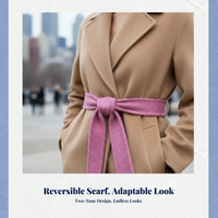 Reversible Wool Belt, Soft Texture, Fall Winter