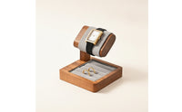 Watch Stand with Valet Tray Cushioned Watch Display with Tray Desktop
