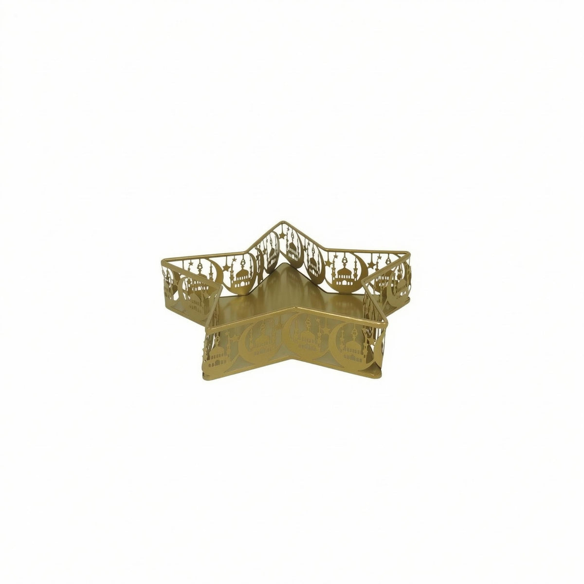 Star-Shaped Serving Dish Cutout Sides Metal Star Tray Patterned