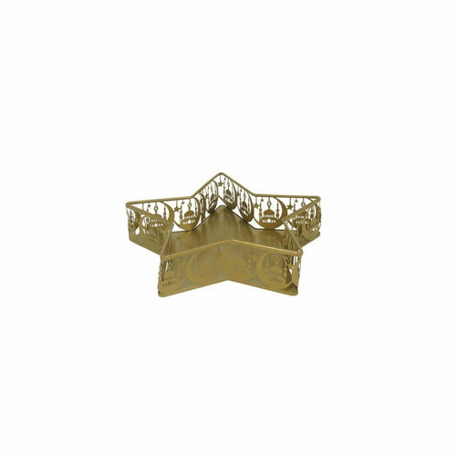 Star-Shaped Serving Dish Cutout Sides Metal Star Tray Patterned