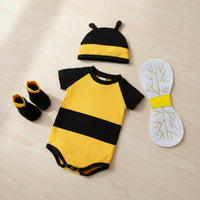 4 Pieces Newborn Bee Outfit with Wings Photo Prop Infant Bee Romper Set