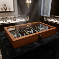 Clear Lid Wooden Box Long-Lasting Construction Wood Jewelry Storage Box Multipurpose Handmade for Hobbyists