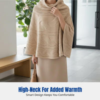 Autumn Winter Knitted Cashmere Cape, Thick Pullover Shawl, High Neck Scarf, Unisex, Minimalist