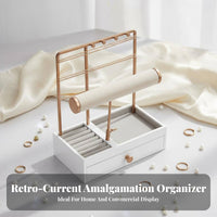 Jewelry Display Stand Large Capacity Earring and Necklace Holder Earring and Bracelet Holder Stable Base Crossbar Jewelry