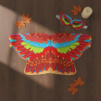 Eagle Wing Cape Role Play Wing Mask Costume Easy to Wear for School Event, Kids