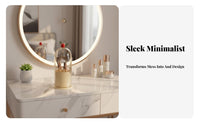 Rotating Brush Canister with Lid Compartmented Design for vanity, Desktop