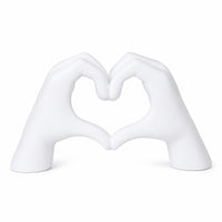 Heart-Shaped Jewelry Stand Smooth Hand Heart Sculpture Solid