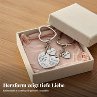 2 Pieces Mother Daughter Keychain Set Stainless Steel Split Heart Keychain Set