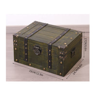 Vintage Wooden Chest with Lock Secure Wooden Storage Chest with Hinged Lid Classic Keepsake Box for Entryway