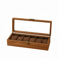 Wood Grain Watch Storage Box Multi-Functional Watch Collection Display Case Large Capacity Metal Clasp