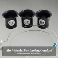 Hands-Unrestricted Design Watch Repair Loupe Set Multiple Magnifications (5X, 10X, 15X) Watch Repair Eye Loupe Portable and Lightweight