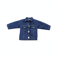 Doll Denim Jacket Fashionable Miniature Button-up Jacket Handmade for Hobbyists