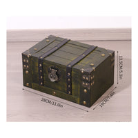 Vintage Wooden Chest with Lock Secure Wooden Storage Chest with Hinged Lid Classic Keepsake Box for Entryway