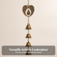 Bronze-Toned Angel Wing Wind Chime Home Decor Clear Ringing Sound for Garden
