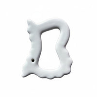 Ceramic Gua Sha Tool Contoured Ceramic Gua Sha White