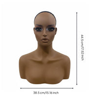 Manikin Head with Shoulders Stable Form Mannequin Display Bust Eyelashes Hat Display Bust for Commerce Show
