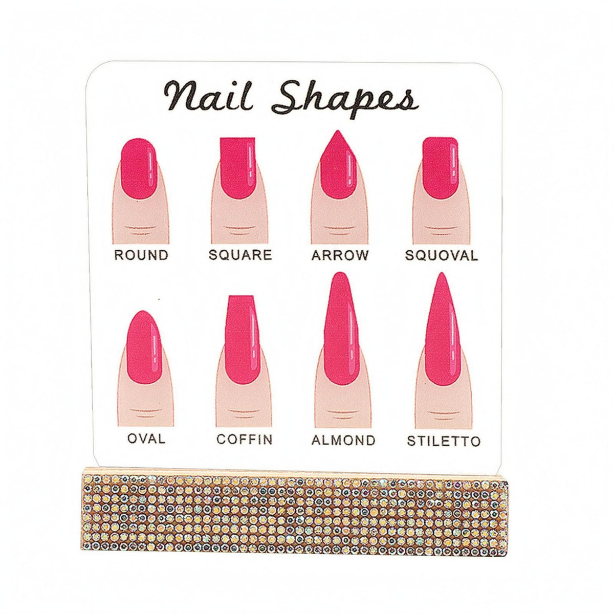 Nail Shape Chart Rhinestone Acrylic Nail Display Stand Decorative