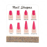 Nail Shape Chart Rhinestone Acrylic Nail Display Stand Decorative
