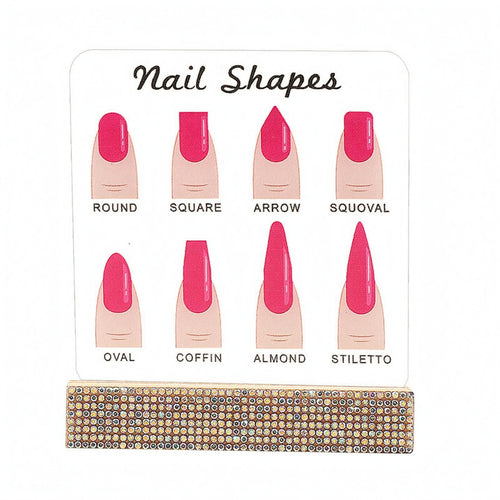 Nail Shape Chart Rhinestone Acrylic Nail Display Stand Decorative