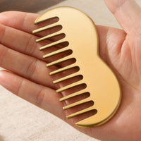 Metal Massage Comb Polished Metal Comb with Rounded Teeth Slim for Hair Grooming