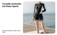 Long Sleeve Single-Piece Aquatic Suit Sun Protection Long Sleeve Wave-Riding Suit Full Coverage Bathing Suit Quick-Drying