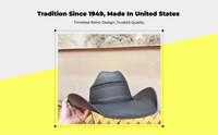 Black Wide Brim Cowboy Hat, Unisex, High Crown