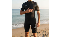 Anti-Cold 3mm Wetsuit Easy to Put on and Remove Short Wetsuit Stretchy Water Sports Suit Quick-Dry for Diving, Surfing, Swimming