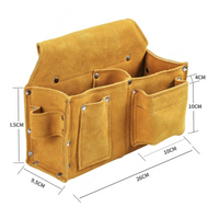 Double-tier leather nail pouch