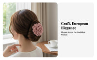 Floral Flower Hair Grip French Design Floral Hair Grip Large Flower Jaw Grip Elegant Design Statement Piece for Women