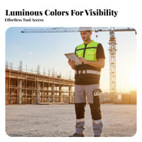 Reflective Safety Vest 360° Reflectivity High-Visibility Construction Vest Fastener Ed Reflective Gilet All-Gender Fit