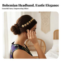 Bohemian Coin Headband Vintage Inspired Elastic Coin Hair Band Boho Event Headwear Lightweight Versatile for Women, Event S