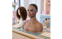Mannequin Head with Shoulders Tanned Mannequin Bust Matte for Cosplayers