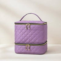 Double Layer Nail Polish Bag Portable Shoulder Strap 40 Bottle Nail Polish Case Large Capacity for Manicurists, Travel, Salon