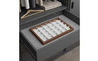 Walnut Wood Grain Organizer Dustproof Glass Lid Jewelry Organizer Jewelry Storage Container Elegant Design