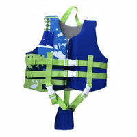 Kids Life Jacket Front Zipper Swim Aid Vest Cute Print for Snorkeling