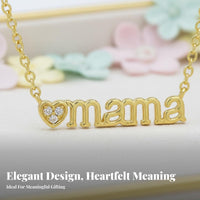 Mama Necklace Mother's Day Gift Mom Heart Locket 18K Gold Plated for Parents