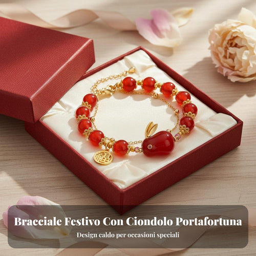 Red Agate Rabbit Bracelet Adjustable Size Double Layer Jade Bunny Bracelet