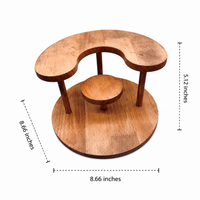 Wood Perfume Organiser for Dresser, 2 Layer Stepped Decorative Tray, Makeup