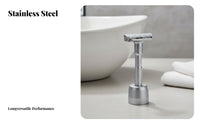 Zinc Alloy Body Adjustable Safety Razor Rust-Proof Double Side Safety Razor Easy to Clean Manual Shaver Long-Lasting for Eco-Conscious Consumers, Adults, Women, Travel, Bathroom, Home