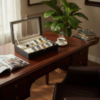 12-Slot Watch Organizer Padded Compartments Watch Display Box