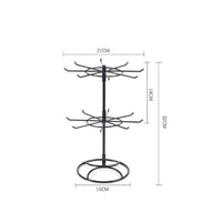 2 Tier Rotating Jewelry Stand Detachable Metal Necklace Hanger Easy Assembly