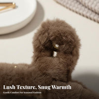 Furry Grip Fastener Korean Design Furry Fastener Furry Jaw Clamp Strong Hold Fuzzy Hair Clamp Nonslip for Women, Everyday Wear
