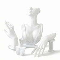 4 Pieces Jewelry Mannequin Display Set Resin Hand Display Molded for Boutiques