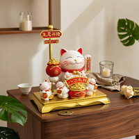 Gift-Box Fortune Cat Figurine Glossy Fortune Cat Figurine Luck and Wealth Charm